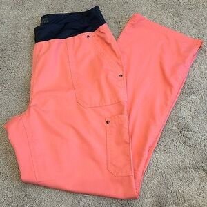 Healing Hands - Purple Label Yoga Scrub Pant - Coral/Peach